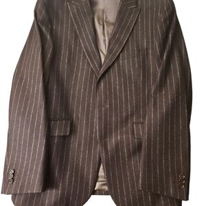Banana Republic Dark Ash Brown PinStriped Wool Blazer Size 42 Short